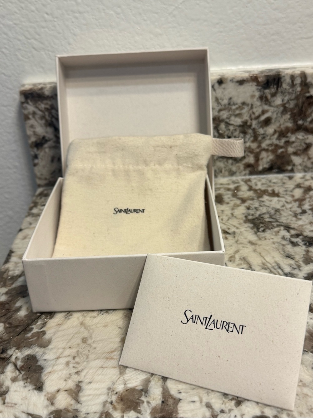 Saint Laurent Cream Jewelry/Accessory Box with Pouch